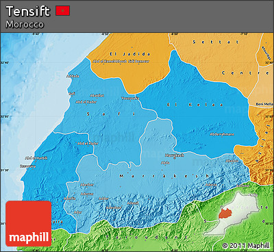 Political Shades Map of Tensift