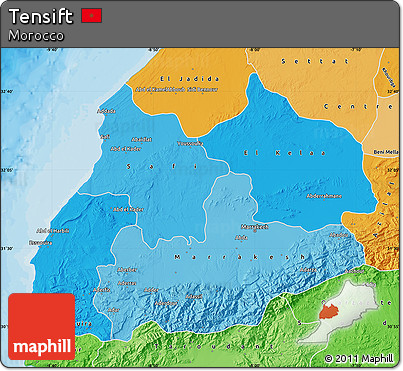 Political Shades Map of Tensift