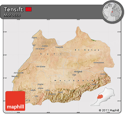 Satellite Map of Tensift, cropped outside