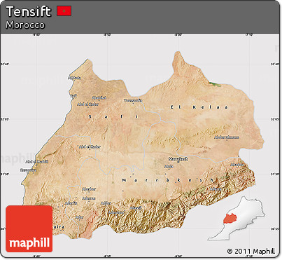 Satellite Map of Tensift, cropped outside