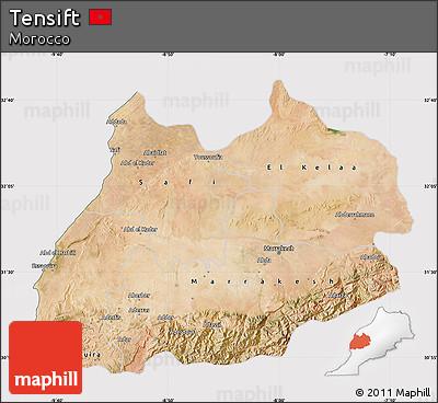 Satellite Map of Tensift, cropped outside
