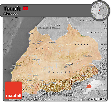 Satellite Map of Tensift, desaturated