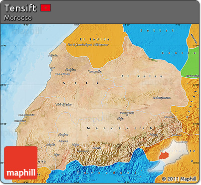 Satellite Map of Tensift, political outside