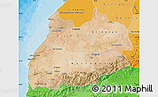 Satellite Map of Tensift, political shades outside