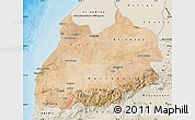 Satellite Map of Tensift, shaded relief outside