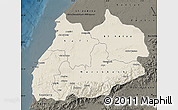 Shaded Relief Map of Tensift, darken