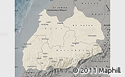 Shaded Relief Map of Tensift, darken, semi-desaturated