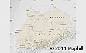 Shaded Relief Map of Tensift, lighten, desaturated