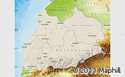 Shaded Relief Map of Tensift, physical outside