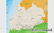 Shaded Relief Map of Tensift, political shades outside
