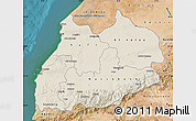 Shaded Relief Map of Tensift, satellite outside