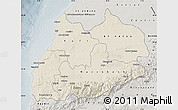 Shaded Relief Map of Tensift, semi-desaturated