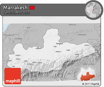 Gray 3D Map of Marrakesh