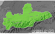 Political 3D Map of Marrakesh, darken, desaturated
