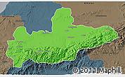 Political 3D Map of Marrakesh, darken, semi-desaturated