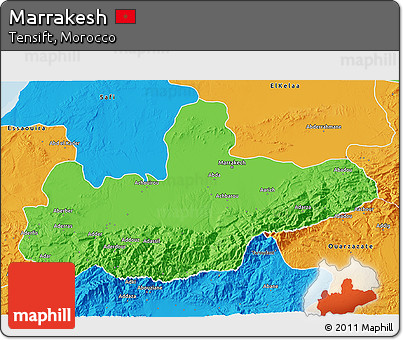 Political 3D Map of Marrakesh