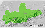 Political 3D Map of Marrakesh, lighten, desaturated