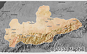 Satellite 3D Map of Marrakesh, darken, desaturated