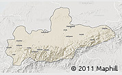 Shaded Relief 3D Map of Marrakesh, lighten, semi-desaturated