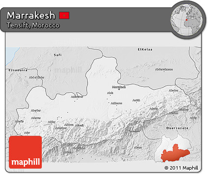 Silver Style 3D Map of Marrakesh