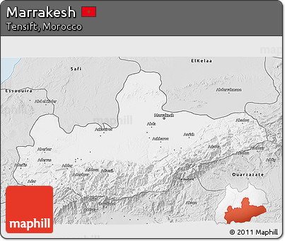 Silver Style 3D Map of Marrakesh