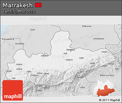 Silver Style 3D Map of Marrakesh