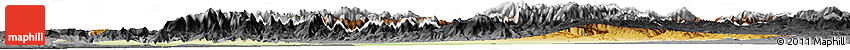 Physical Horizon Map of Marrakesh, darken, desaturated