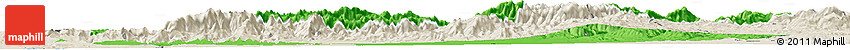 Political Horizon Map of Marrakesh, shaded relief outside