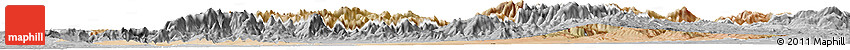 Satellite Horizon Map of Marrakesh, desaturated
