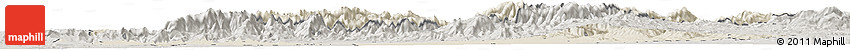 Shaded Relief Horizon Map of Marrakesh, semi-desaturated