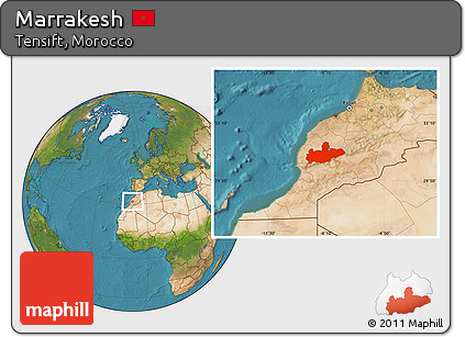 Satellite Location Map of Marrakesh