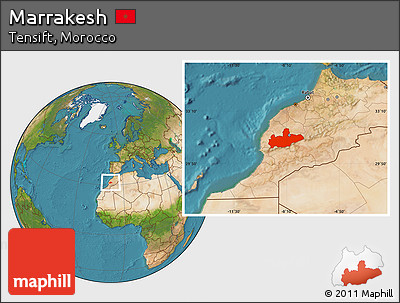 Satellite Location Map of Marrakesh