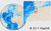 Shaded Relief Location Map of Marrakesh, highlighted parent region, within the entire country