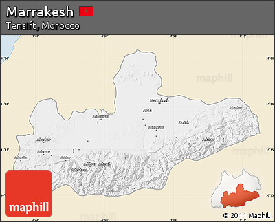Classic Style Map of Marrakesh, single color outside