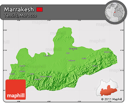 Political Map of Marrakesh, cropped outside