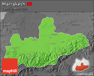 Political Map of Marrakesh, darken, desaturated