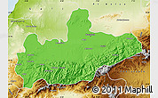 Political Map of Marrakesh, physical outside