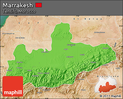 Political Map of Marrakesh, satellite outside