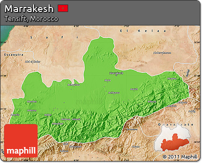 Political Map of Marrakesh, satellite outside