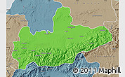Political Map of Marrakesh, semi-desaturated