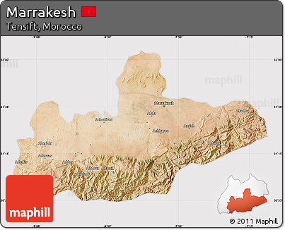 Satellite Map of Marrakesh, cropped outside
