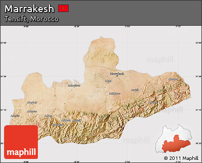 Satellite Map of Marrakesh, cropped outside