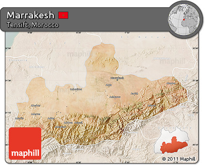 Satellite Map of Marrakesh, lighten
