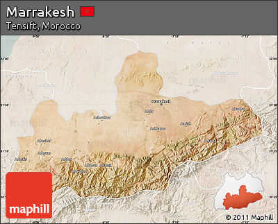Satellite Map of Marrakesh, lighten