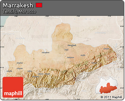 Satellite Map of Marrakesh, lighten