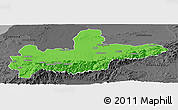 Political Panoramic Map of Marrakesh, darken, desaturated