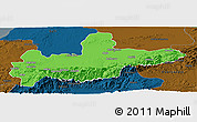 Political Panoramic Map of Marrakesh, darken