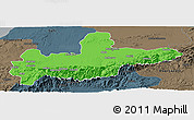 Political Panoramic Map of Marrakesh, darken, semi-desaturated