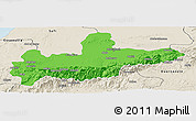 Political Panoramic Map of Marrakesh, shaded relief outside