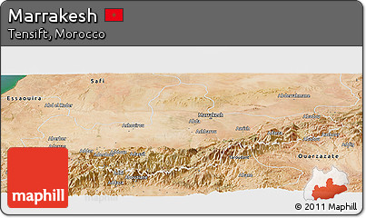 Satellite Panoramic Map of Marrakesh